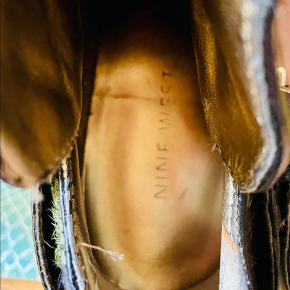 Nine West pony hair & leather camouflage- print bootie size 6 M - Picture 6 of 10